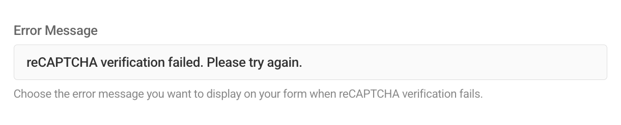 enter a custom message in the Error Message field.
