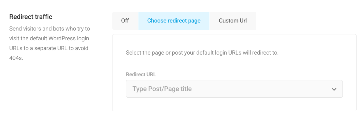 Redirect traffic feature