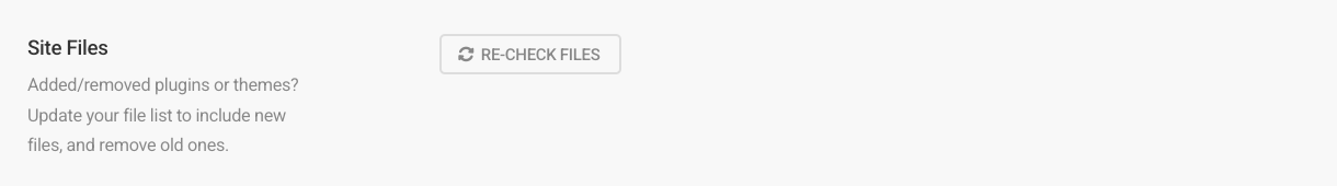 Recheck site files