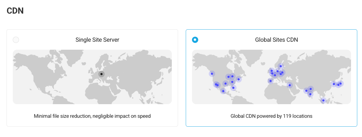 Enabling CDN in the quick setup wizard