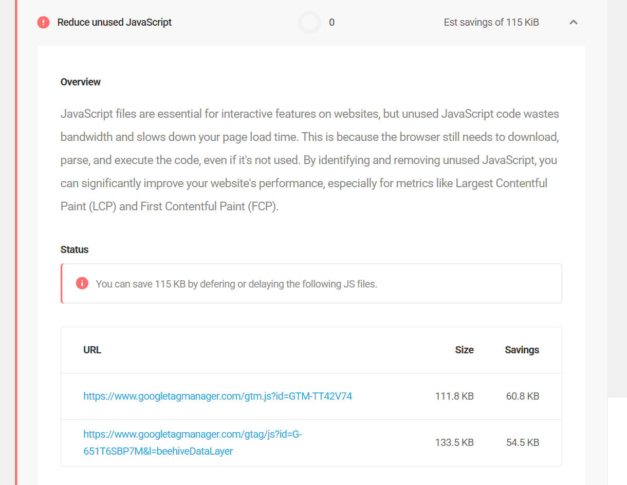 Click on a reported diagnostic to view additional details about the issue