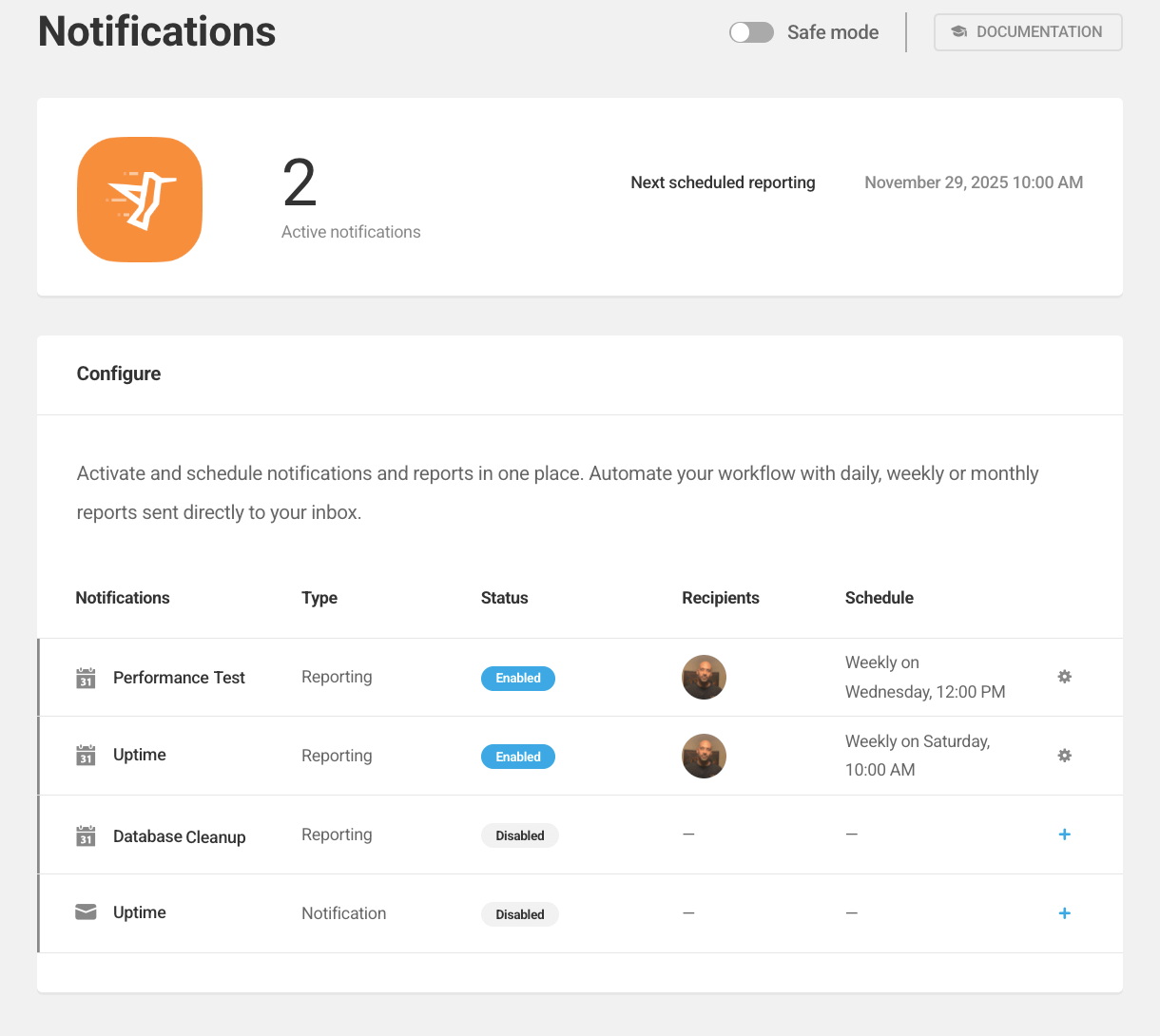 Schedule notifications in Hummingbird