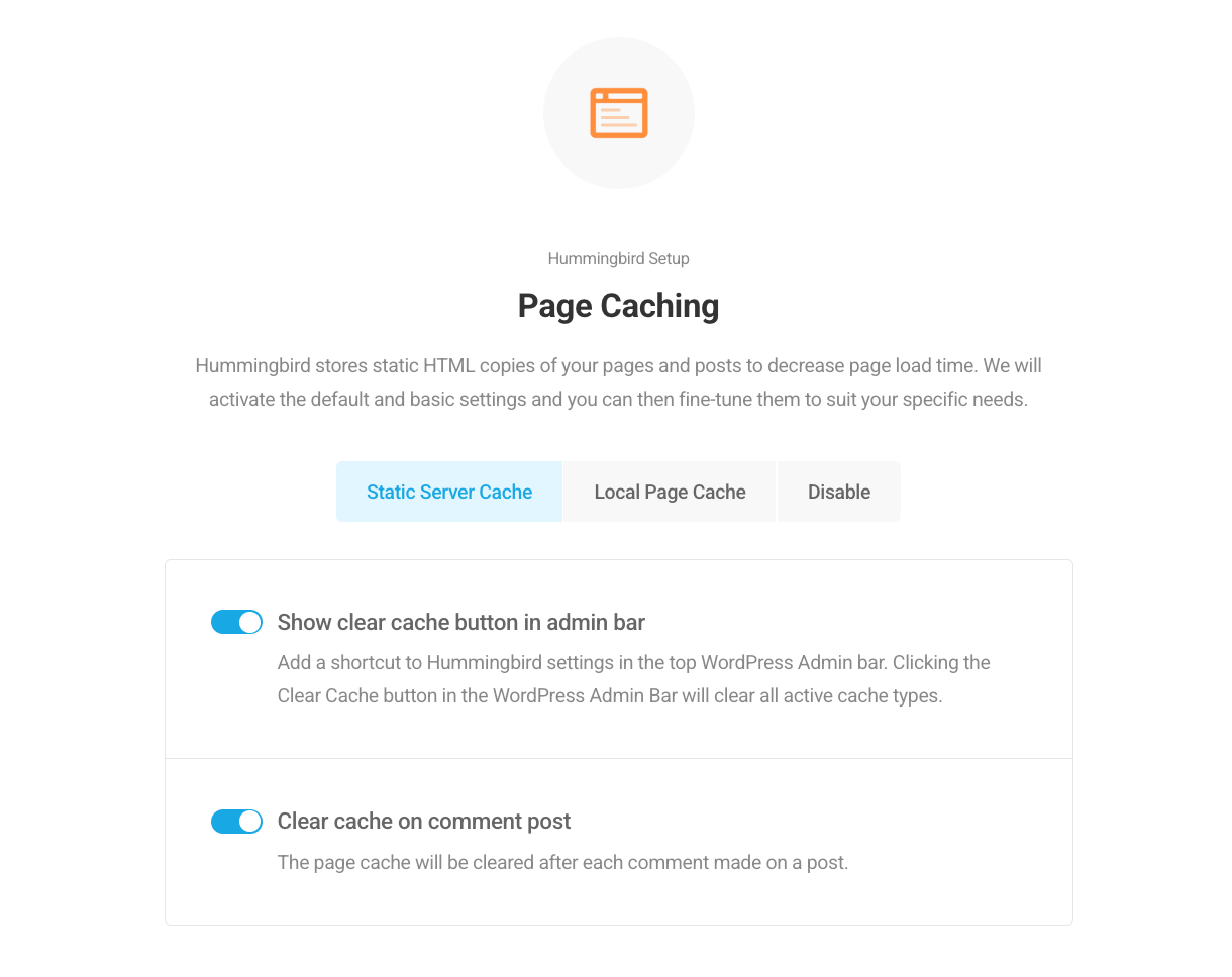 page caching ssc