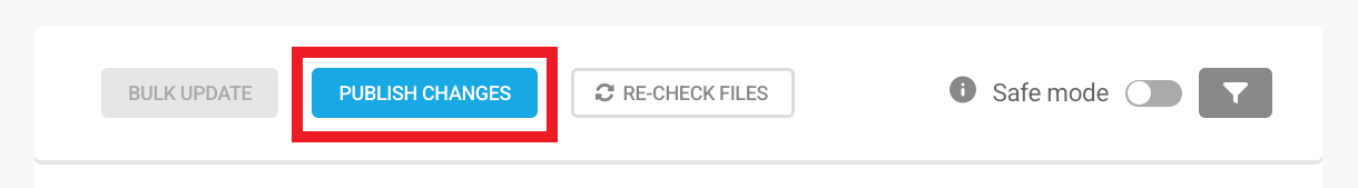 Publish changes button