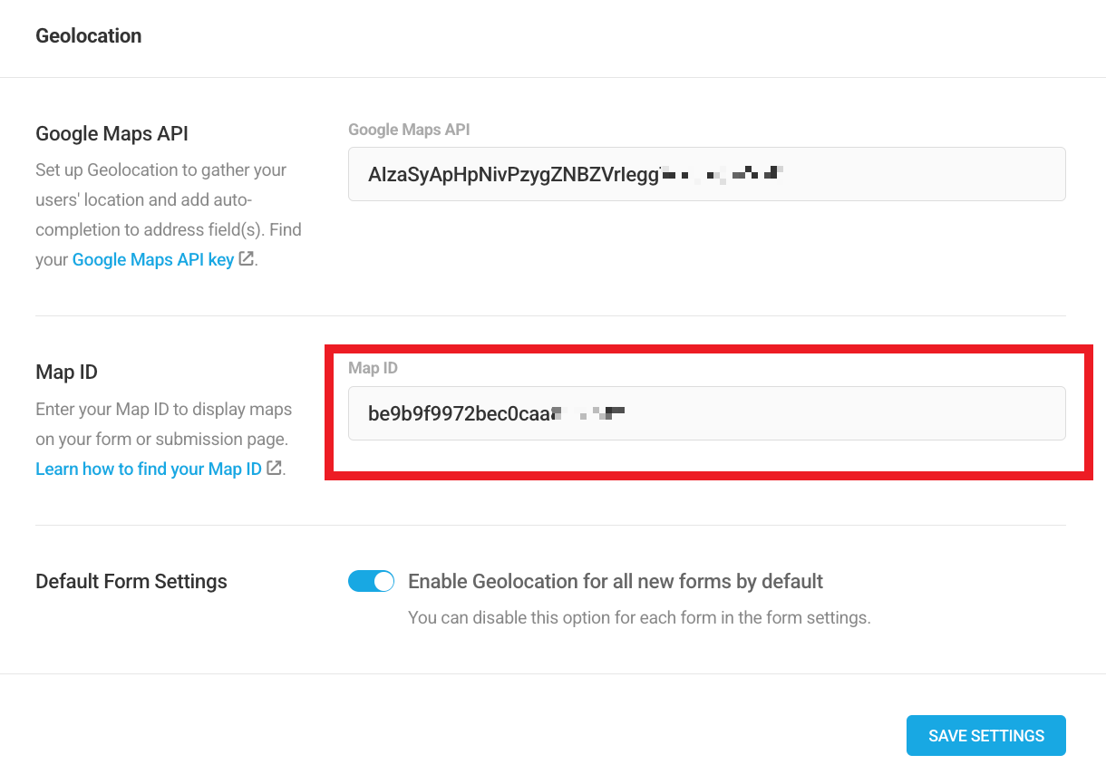 Add the map ID to the Map Id field