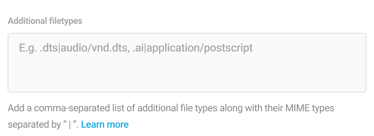 Allow additional file types to be uploaded