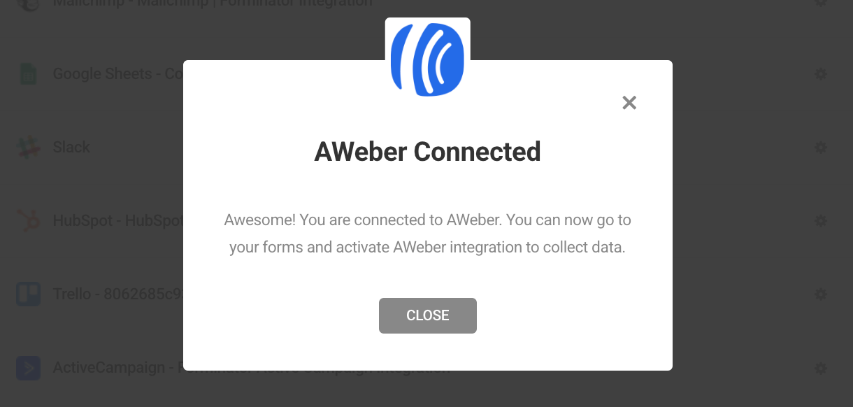 Aweber connected