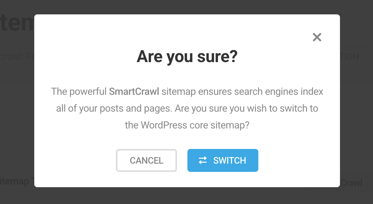 Confirm switch to WP core