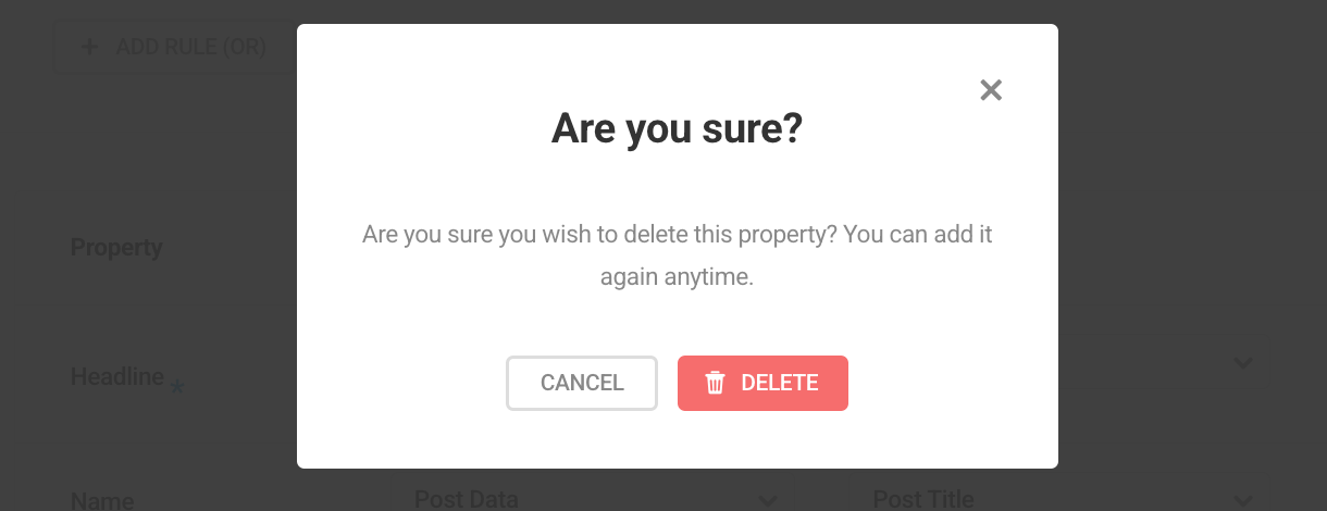 delete property confirmation