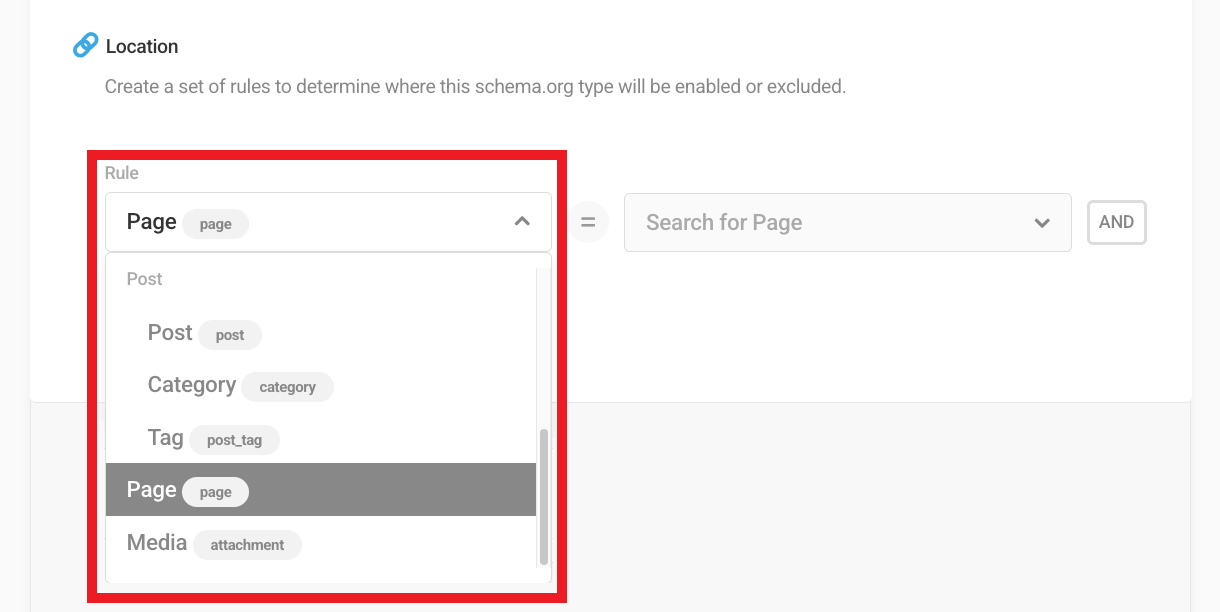 First location for schema type