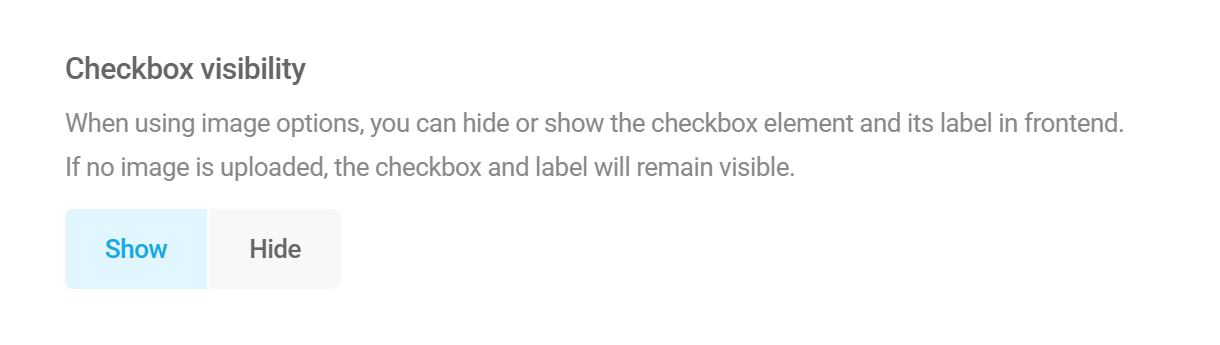 Select visibility option for checkbox labels