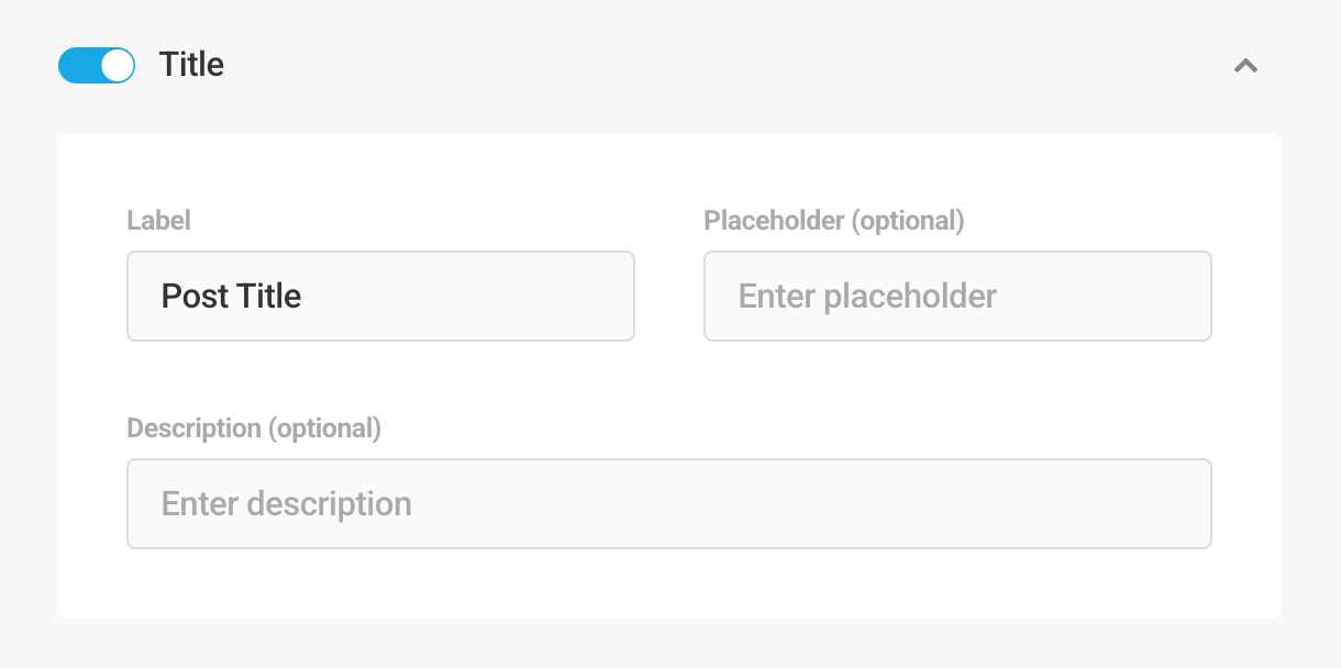 Edit Post Data field labels in a Forminator form