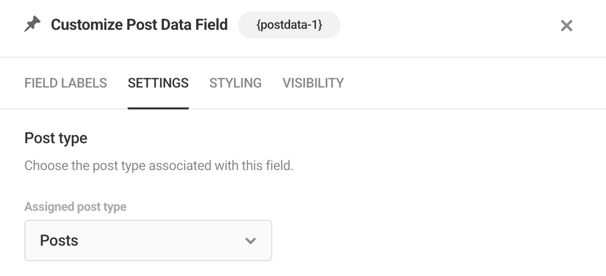 Select post type in Forminator Post Data field