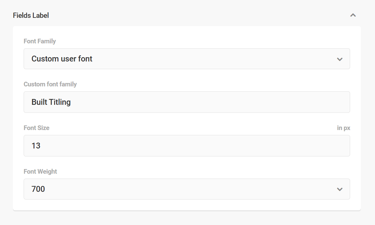 Customize fonts in Forminator forms