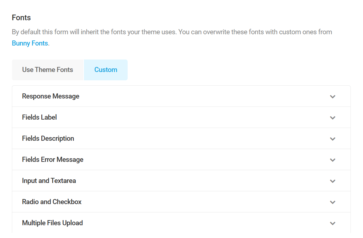 Customize fonts in Forminator forms
