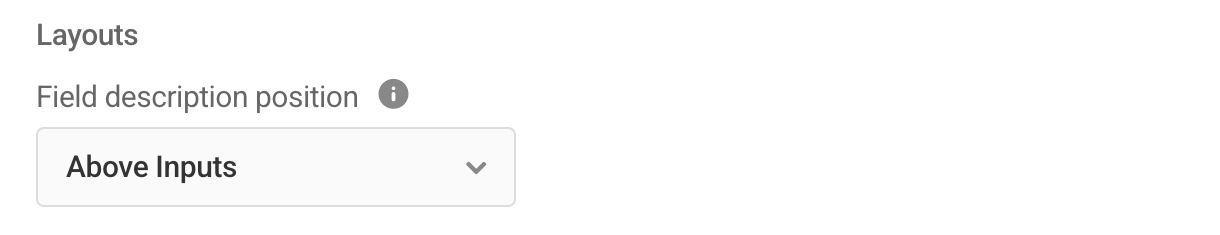 Set field description position in Forminator