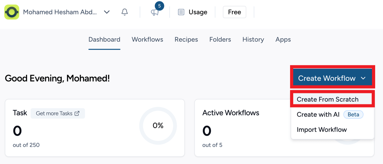 Create a new OttoKit workflow