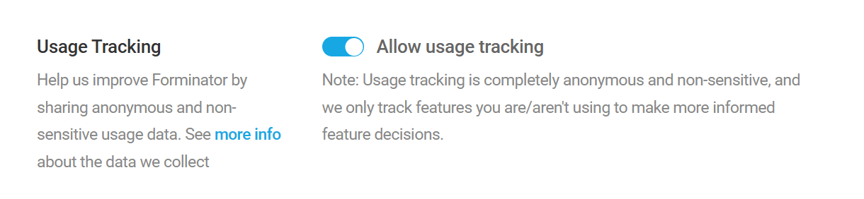 Enable usage tracking in Forminator