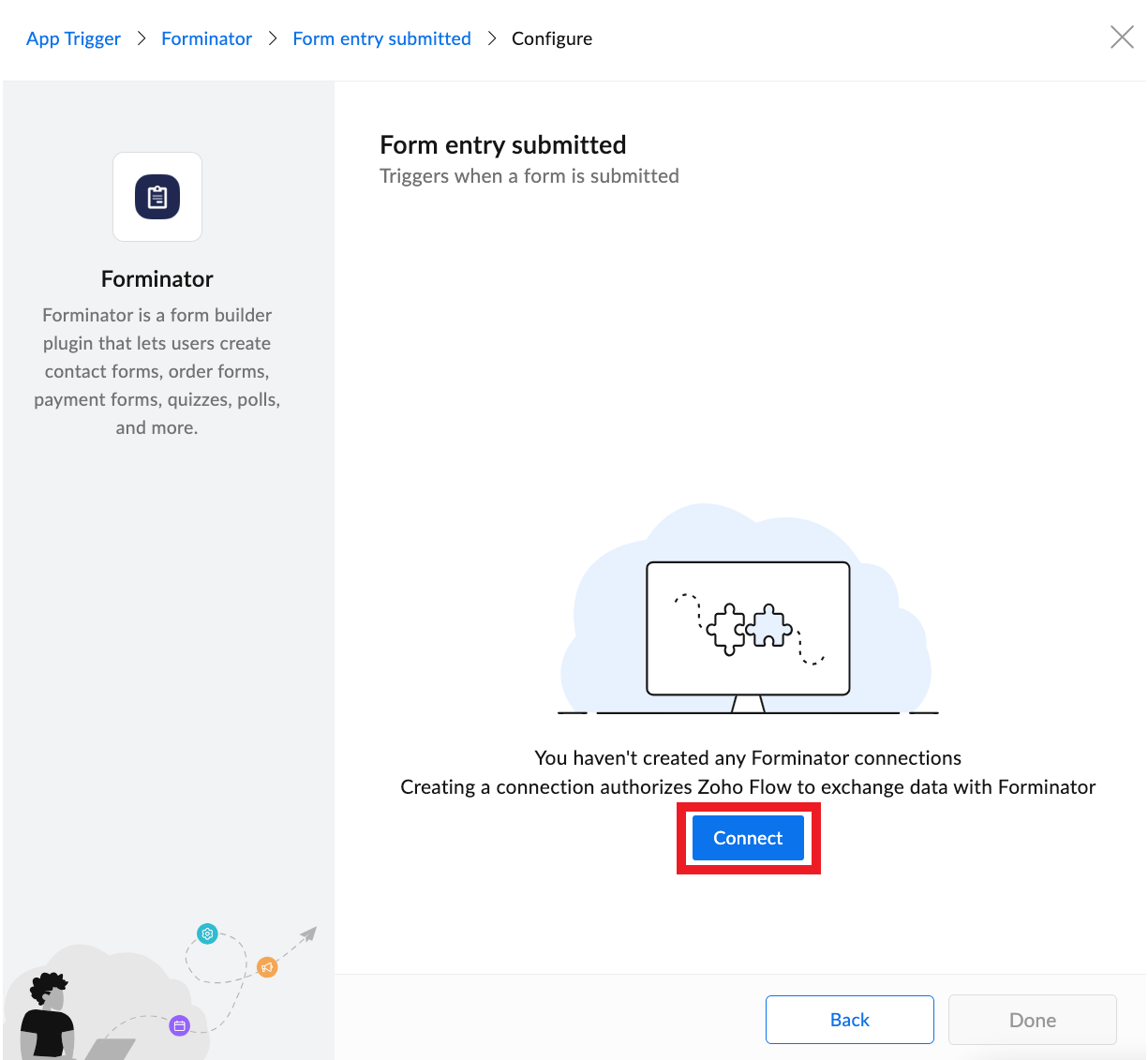 Connect Zoho Flow to a site via API