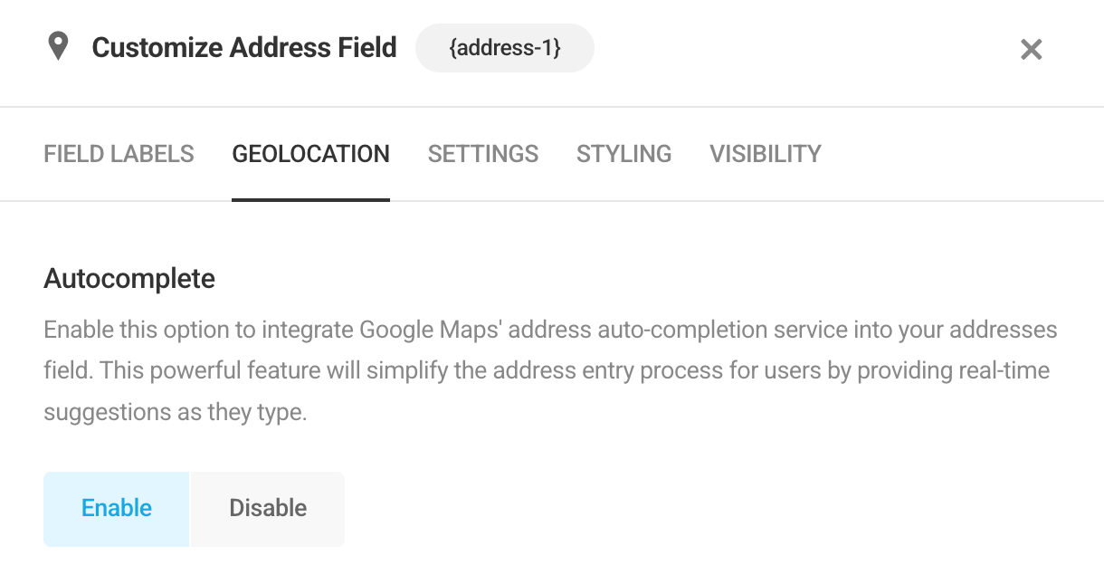 Geolocation autocomplete