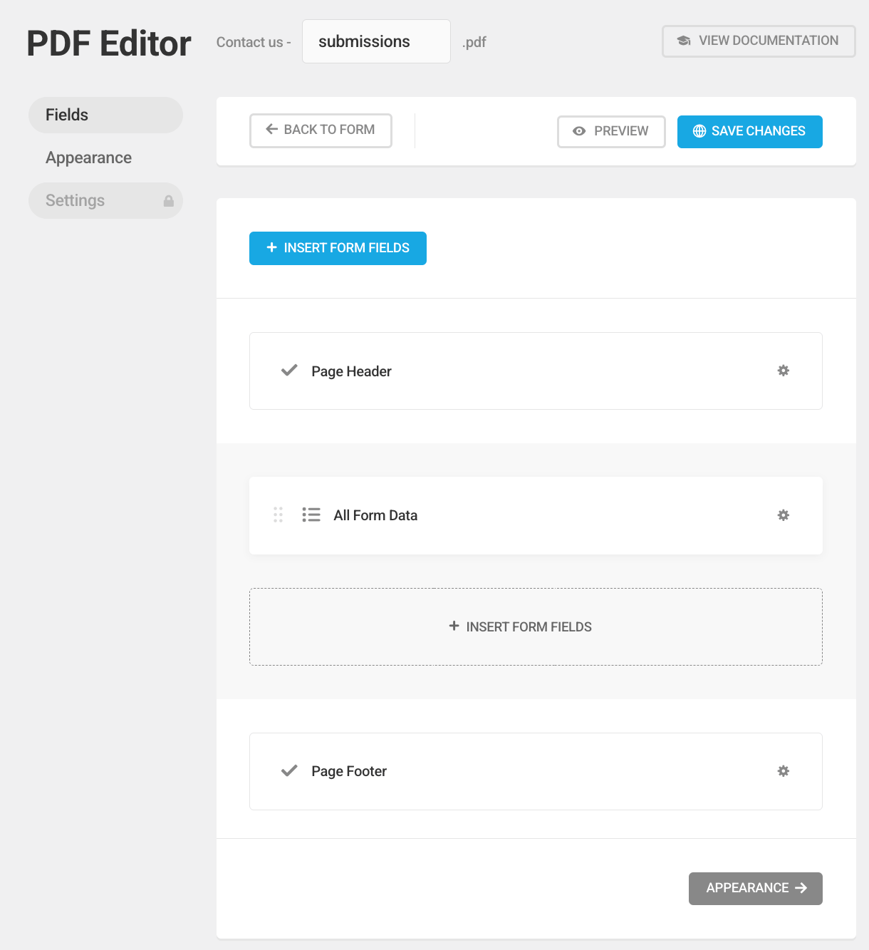 Insert pdf fields