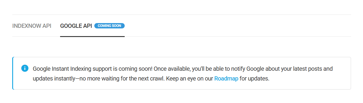 Google API settings in SmartCrawl Instant Indexing