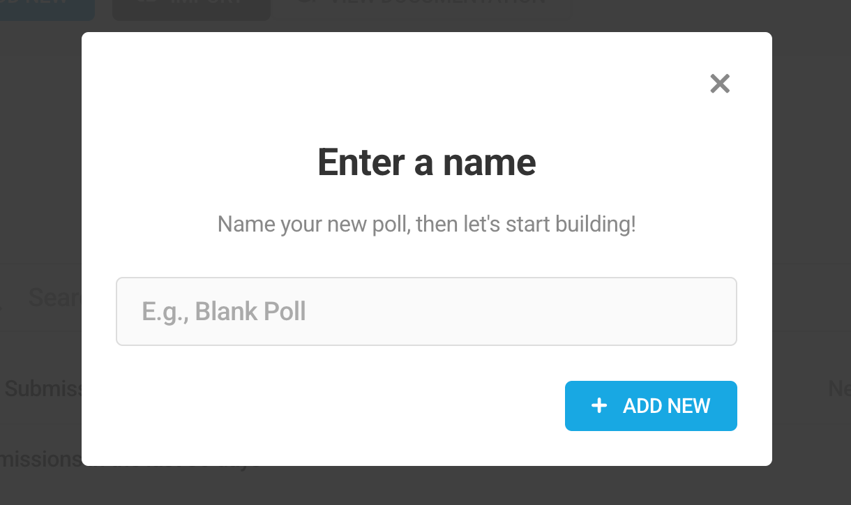 Name a new poll in Forminator