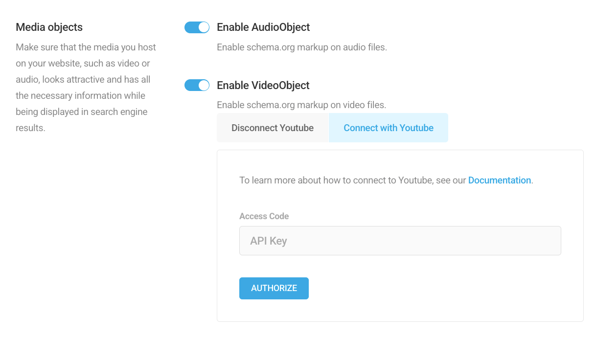 Schema advanced media