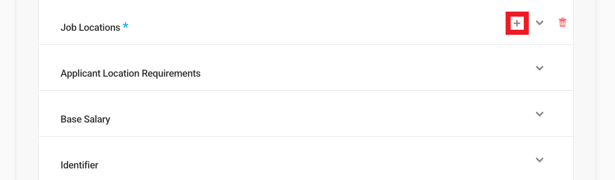 Job Posting schema type default properties