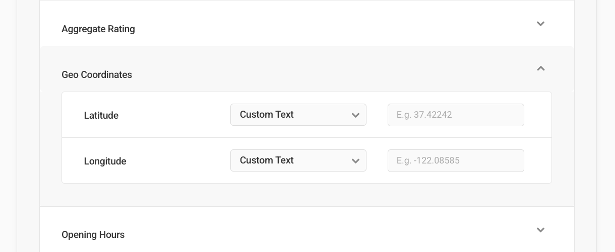 Local Business schema geo-coordinates properties