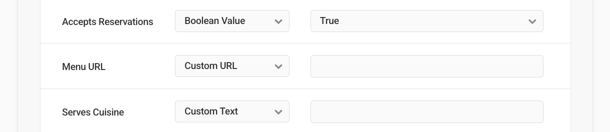 Local Business Restaurant schema additional properties
