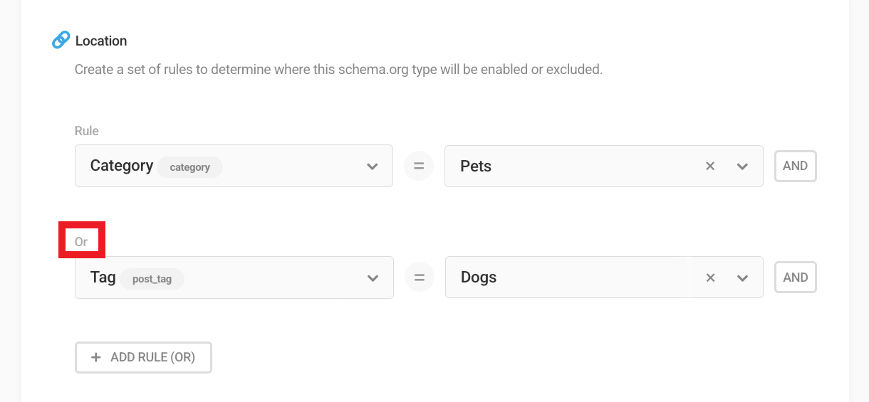 Or condition in schema locations