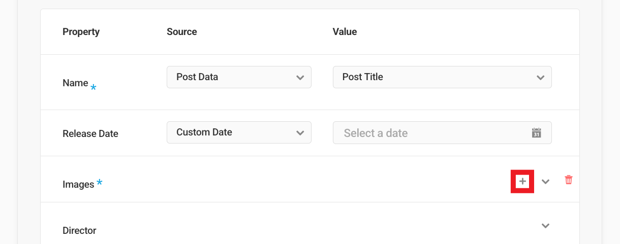 Movie schema type default properties