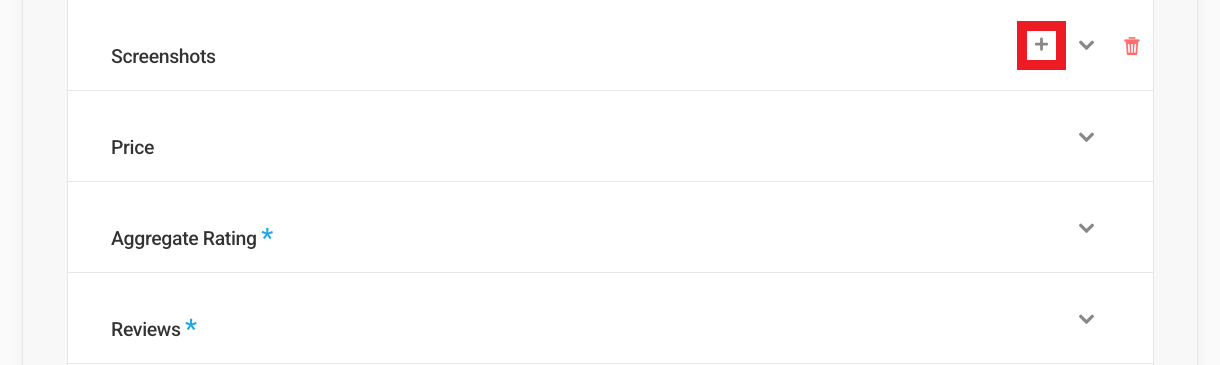 Software Application schema type default properties