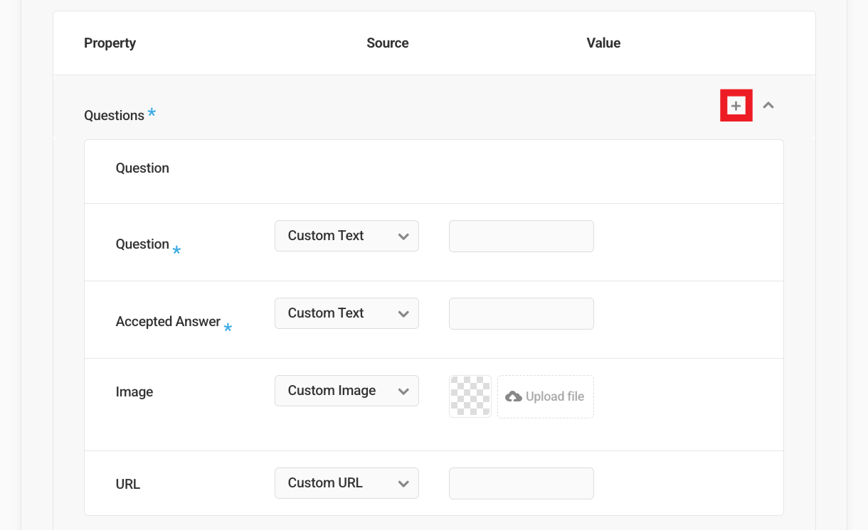 Schema types FAQ page