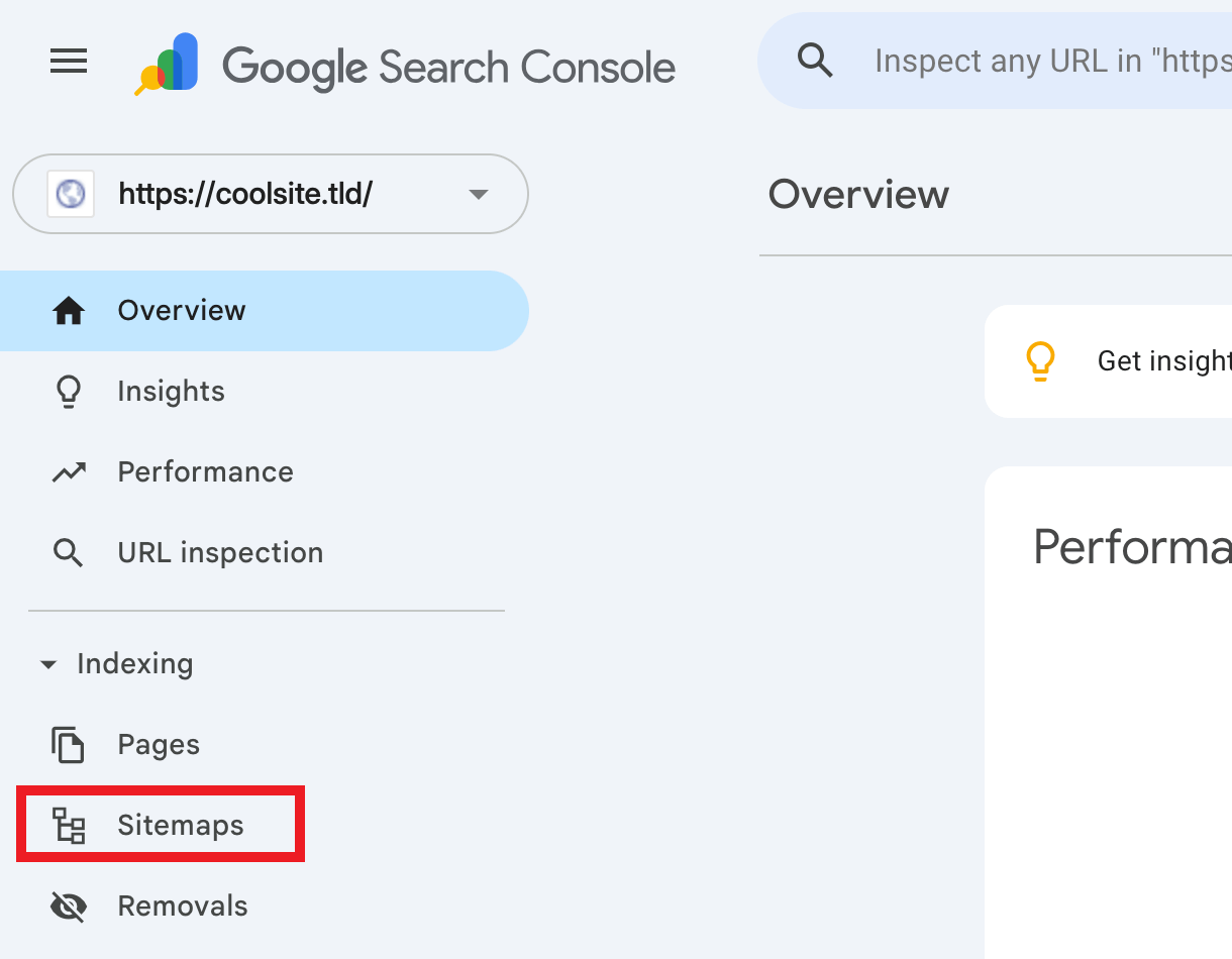 Add a sitemap in Google Search Console