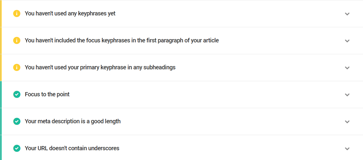 SmartCrawl in-post SEO analysis recommendations