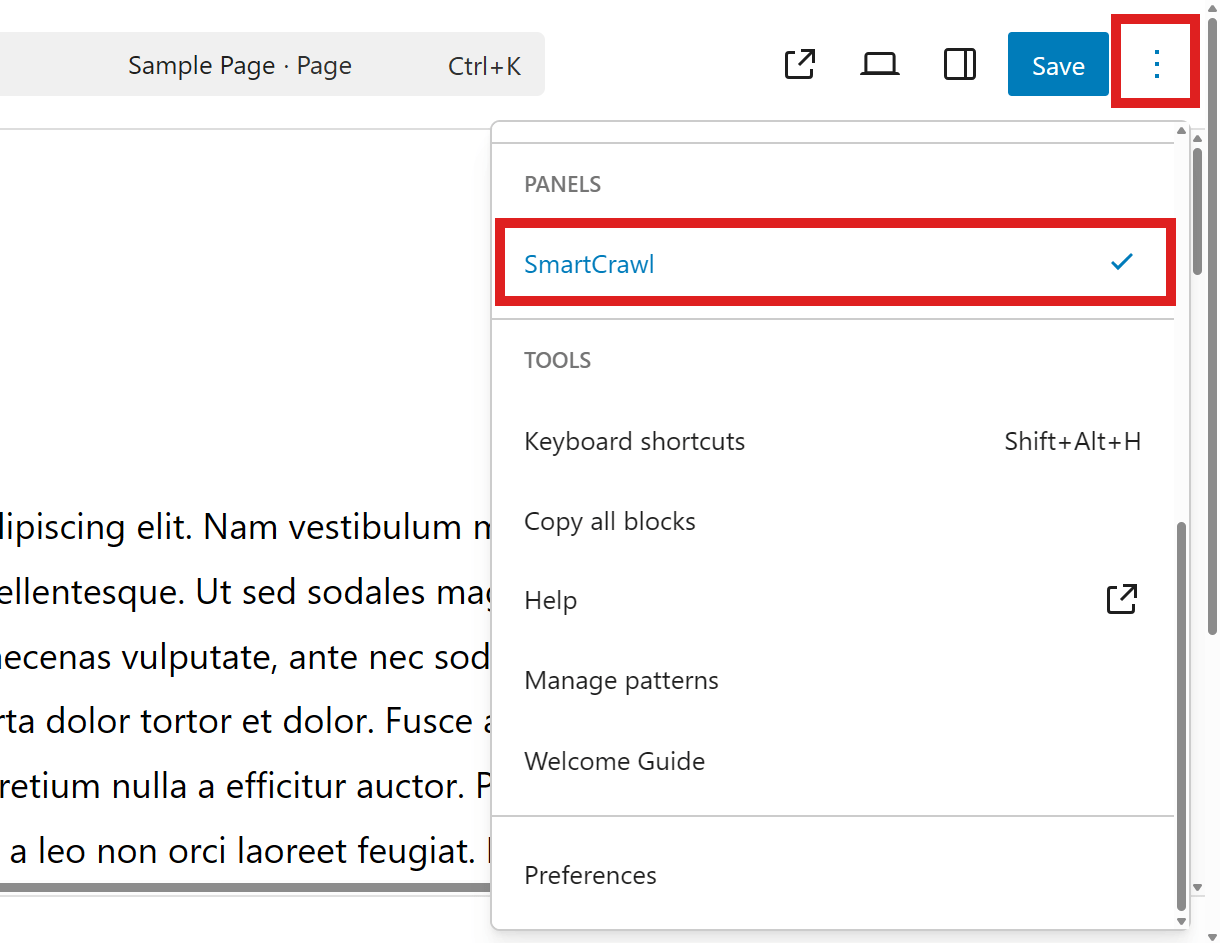 Enable SmartCrawl options in post editor