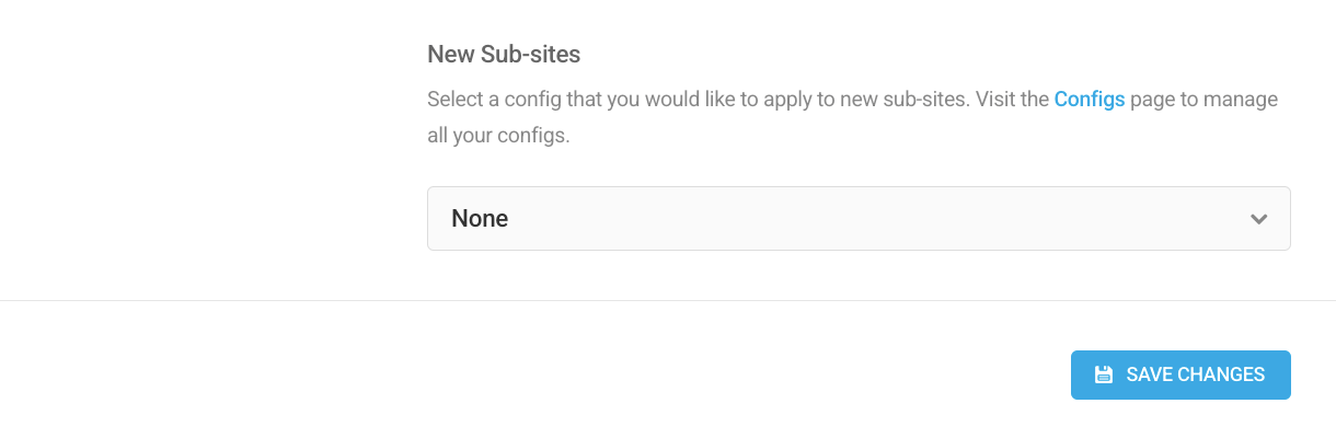 Settings new sub-sites
