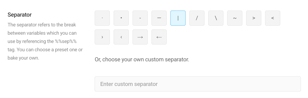Title & Meta settings