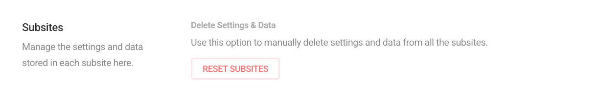 SmartCrawl option to delete subsite settings and data