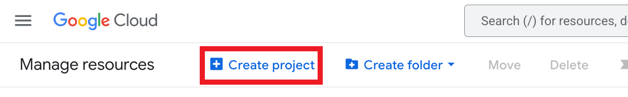 Create a project in Google developer console