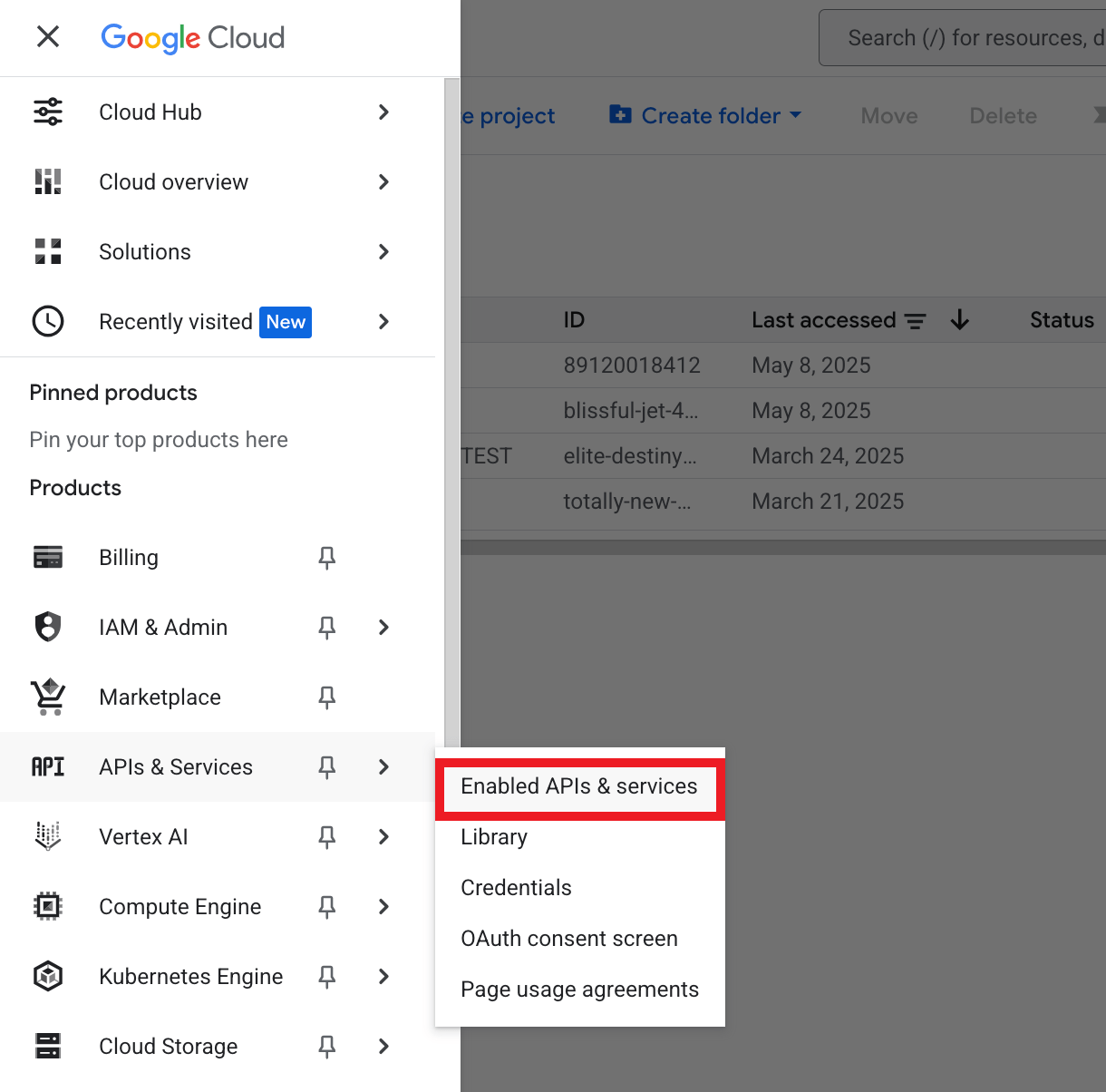 Google APIs & Services Dashboard