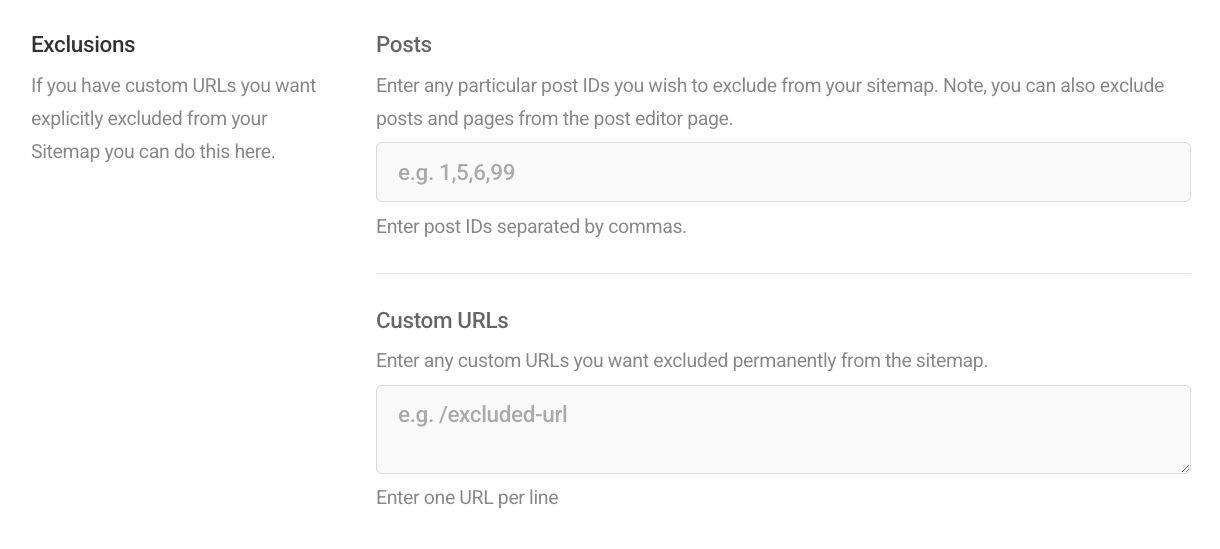 Exclude URLs or post IDs from SmartCrawl sitemap