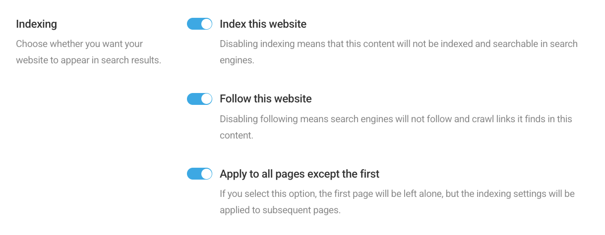 Homepage indexing options in SmartCrawl
