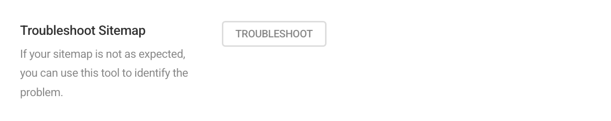 Troubleshoot Sitemap button