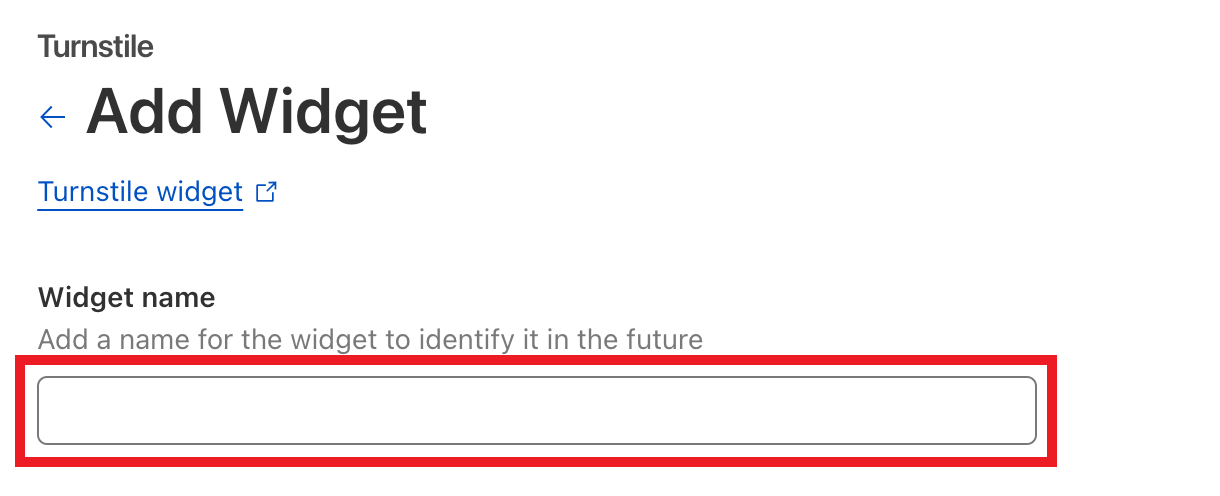 Naming the Turnstile widget