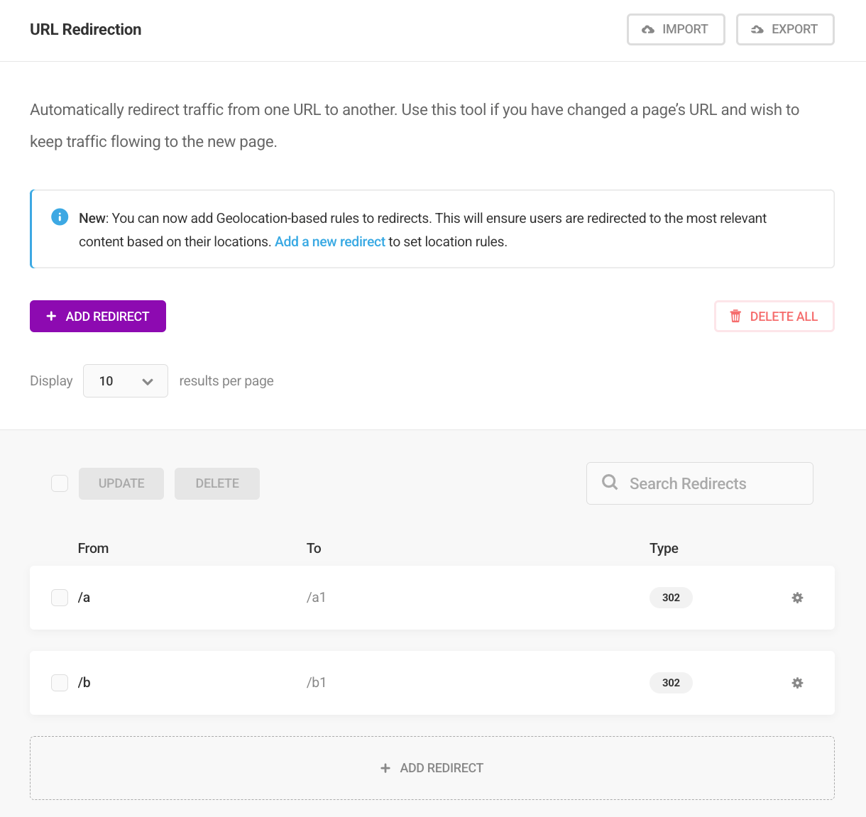 URL redirection in SmartCrawl