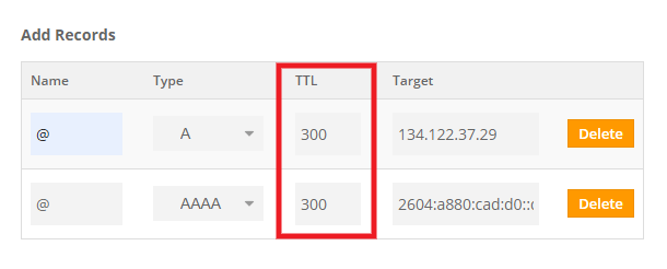 Set TTL as low as possible when editing DNS