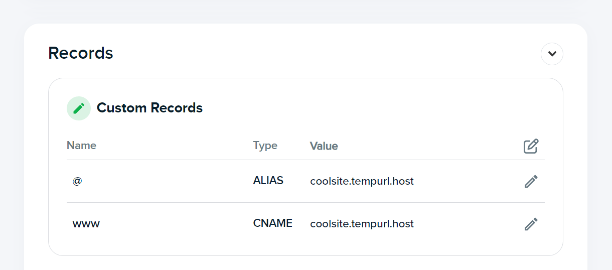 Using CNAME records at Dreamhost